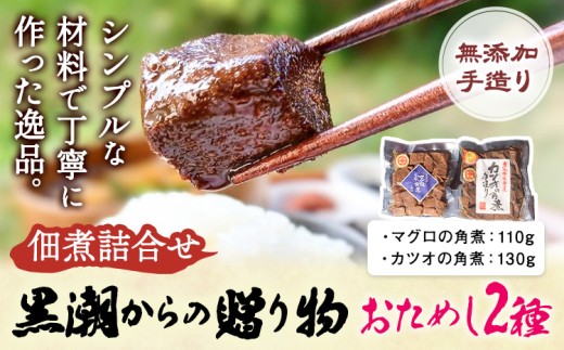 千葉県勝浦市 黒潮からの贈り物 お試し2種 有限会社 佃煮近江《30日以内に出荷予定(土日祝除く)》マグロの角煮 カツオの角煮【配送不可地域：離島】