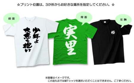 現代の名工が書く「お名前」筆文字Tシャツ ご希望の「お名前」をＴシャツに！ オリジナル プレゼントにも！ 【株式会社せとうち】