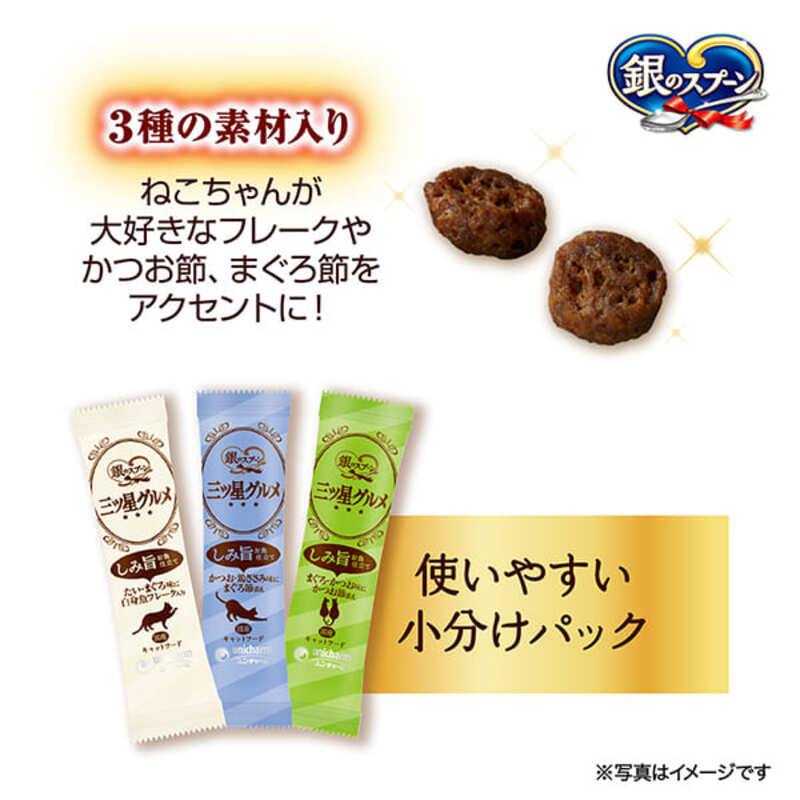 銀のスプーン 三ツ星グルメ しみ旨 お魚仕立て 3種の素材入り お魚レシピ 160g×7箱 ペットフード キャットフード 猫のごはん 猫用フード 猫 ペット 小分け 個包装 ドライ ユニ・チャーム ペ