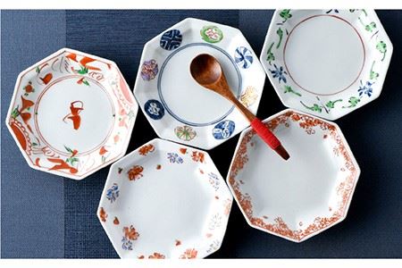 【波佐見焼】八角 取り皿 5枚セット 小皿 食器 ケーキ皿【一夢窯】 [XE02]  波佐見焼