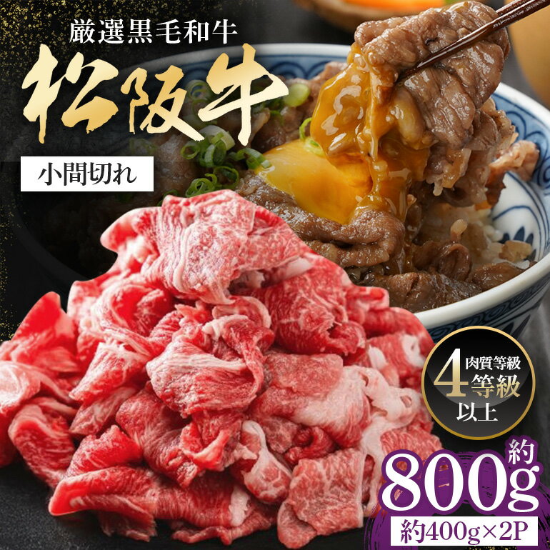 【ふるさと納税】松阪牛 小間切れ 約800g ／ （冷凍） 多気郡農協 和牛 黒毛 特産品 松阪肉 三重県 大台町