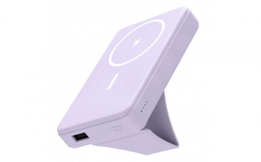 急速充電対応モバイルバッテリー 10000mAh MagSafe対応 ワイヤレス充電器【ラベンダー】