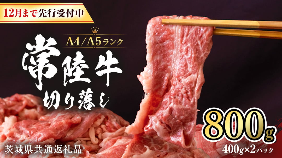 
【 2025年2月配送 限定 】 常陸牛 切り落とし 合計 800g ( 400g × 2袋 ) 使いやすい 小分け パック A4 A5 ランク [12月まで先行受付] 茨城県共通返礼品 黒毛和牛 国産黒毛和牛 和牛 国産 牛肉 牛 お肉 肉 ひたち牛 [CD036sa]
