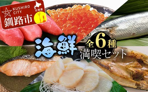 海鮮満喫セット ほっけ いくら たらこ ほたて  鮭 さんま レンチン 釧路 北海道 F4F-8441