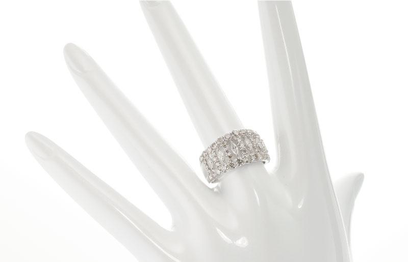 ARC-EN-CIEL プラチナ ダイヤリング（計 2.0ct）【鑑別書付き ジュエリー プレゼント ギフト ファッション アクセサリー 贈り物 贈答 お祝い 記念日】 J005-2