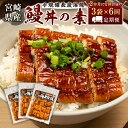 【ふるさと納税】＜2か月に1回お届け＞味鰻の新仔!手焼備長炭蒲焼 鰻丼の素3袋×6回定期便 宮崎県新富町産うなぎ