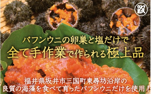 日本三大珍味 坂井市三国町産 越前雲丹 50g【うに 塩うに 塩雲丹 汐うに 汐雲丹 しおうに 酒の肴 お取り寄せ おつまみ ご飯に合う ご飯のお供 】 [J-1705]