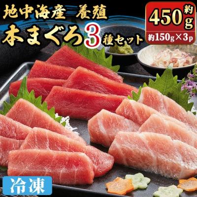 ふるさと納税 境港市 地中海産養殖本まぐろ3種セット(計約450g)