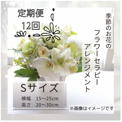ふるさと納税 筑西市 【毎月定期便】癒しのフラワーセラピーアレンジメント/Sサイズ全12回