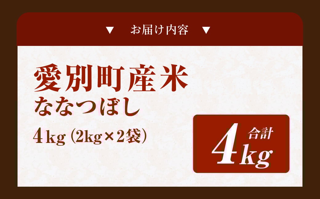 愛別町産米（ななつぼし2kg×2袋）