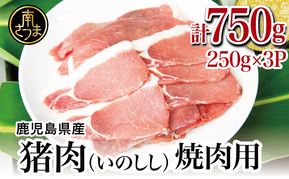 
【南さつまジビエ】鹿児島県南さつま産 猪（いのしし）肉　焼肉用 750g（250g×3P） 冷凍 グルメ ジビエ肉 ジビエ イノシシ 焼肉 焼肉セット
