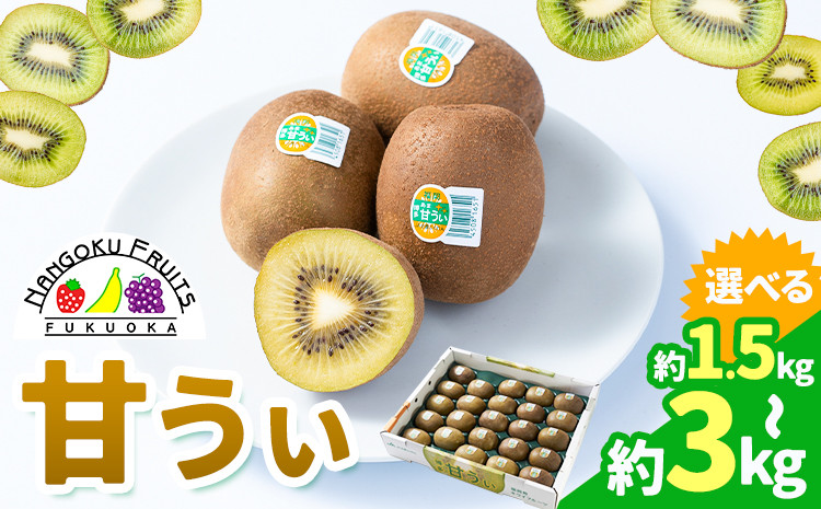 
            キウイ 甘うぃ 約1.5kg 約3kg 南国フルーツ株式会社《10月中旬から11月末頃出荷》福岡県 鞍手町 福岡県産 キウイ フルーツ キウイフルーツ 果物
          