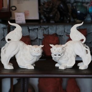 「魔除け獅子」ホワイトシーサー 作 新垣信一【1575366】