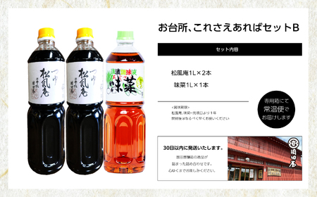 お台所、これさえあればセットB【国田屋醸造】