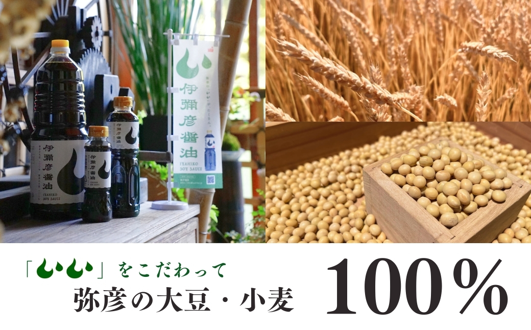 伊彌彦醤油(濃口) 500ml×12本 〈新潟県弥彦村産大豆・小麦100%使用〉本醸造 丸大豆油