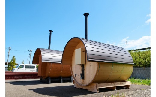 【石川県能美市】屋外用ペレットストーブ式バレルサウナ6名用