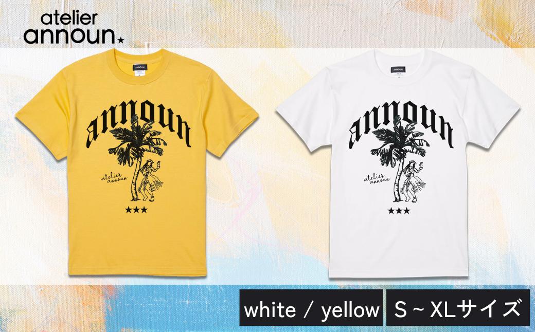 
                  ANNOUNオリジナルTシャツ【Palm T(white・yellow）】| Tシャツ アート アトリエ アンノウン オリジナルTシャツ 就労支援B型 クオリティー株式会社 福祉 アパレル 埼玉県 草加市
                