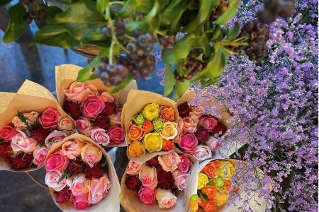 【定期便3回】バラの花束（15～18本）ブーケサイズ（30cm程度）