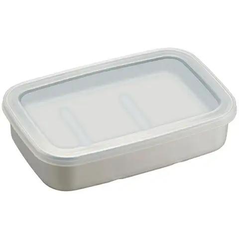 保存容器 アルミ保存容器 840ml 中 アルミ 急速 冷凍 浅型 蓋付き 日本製 AKH3〈スケーター株式会社〉   5-066