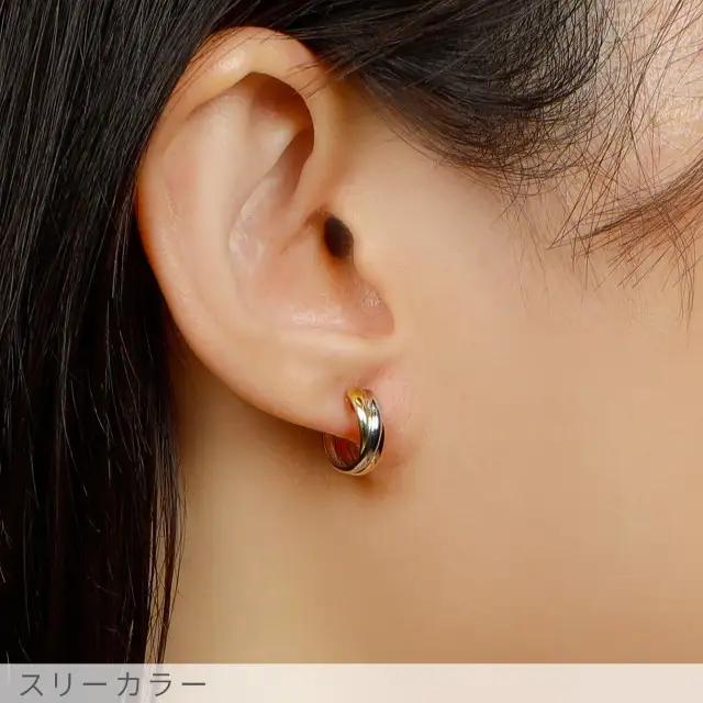 スリーカラー フープピアス medium /a0561mt