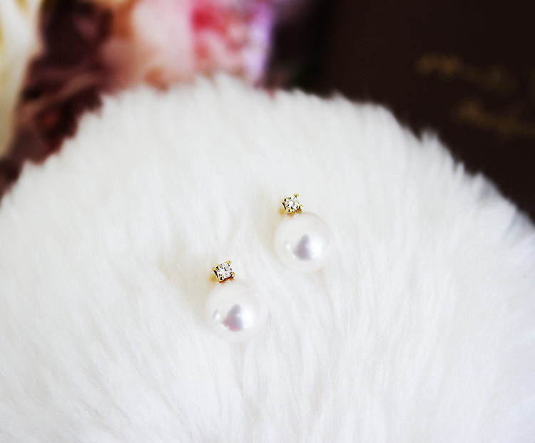 志摩産 アコヤ真珠 【大珠8ミリ 高品質】 ピアス （K18YG） / 真珠 ピアスパール 伊勢志摩 志摩 アクセサリー ギフト プレゼント パール 母の日 ホワイトデー クリスマス 〔090-23〕