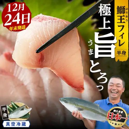 【期間限定】＼年末発送 先行予約／＜数量限定＞【2026年12月24日発送】『旅サラダ』で紹介ぶりの王様「 鰤王 」 フィレ 半身 (約1.2kg～・フィレ1枚) 産地直送 新鮮 旨味が抜群の 長島町