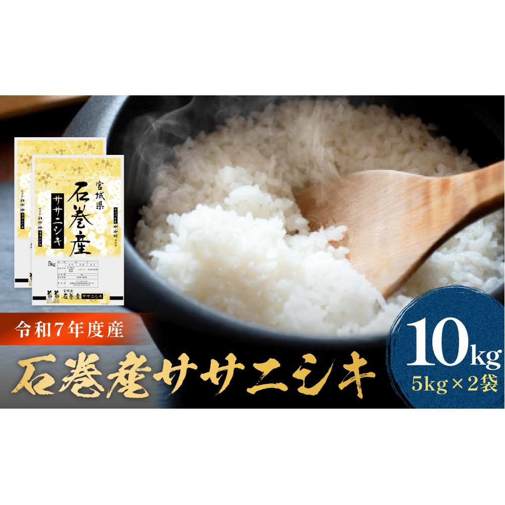 【 先行予約 】 令和7年産 石巻産 ササニシキ 精米 10kg  新米 米 お米 白米 コメ ご飯 主食