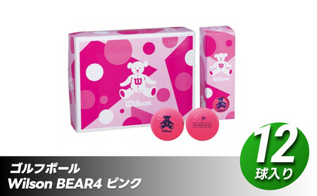 ゴルフボール Wilson BEAR4（ピンク）12球入り ゴルフボール