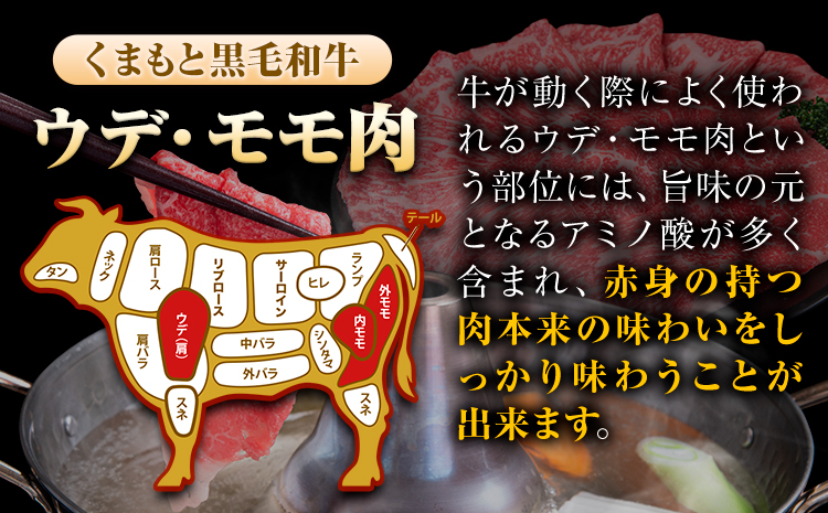 くまもと黒毛和牛 ウデ・モモスライス 2000g (500g×4パック) 牛肉 冷凍 《30日以内に出荷予定(土日祝除く)》 くまもと黒毛和牛 黒毛和牛 冷凍庫 個別 取分け 小分け 個包装 モモ ス