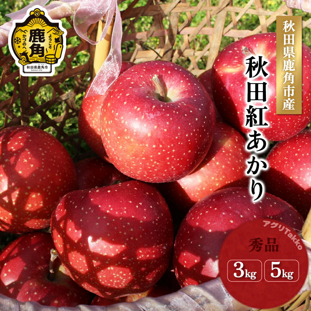 【ふるさと納税】《 先行予約 》 りんご 秀品 鹿角りんご 秋田紅あかり 贈答用 3kg / 5kg 秋田 紅あかり 数量限定 リンゴ 完熟 旬 県産りんご お中元 お歳暮 グルメ ギフト 故郷 秋田 あきた 鹿角市 鹿角 送料無料 【アグリTakko】