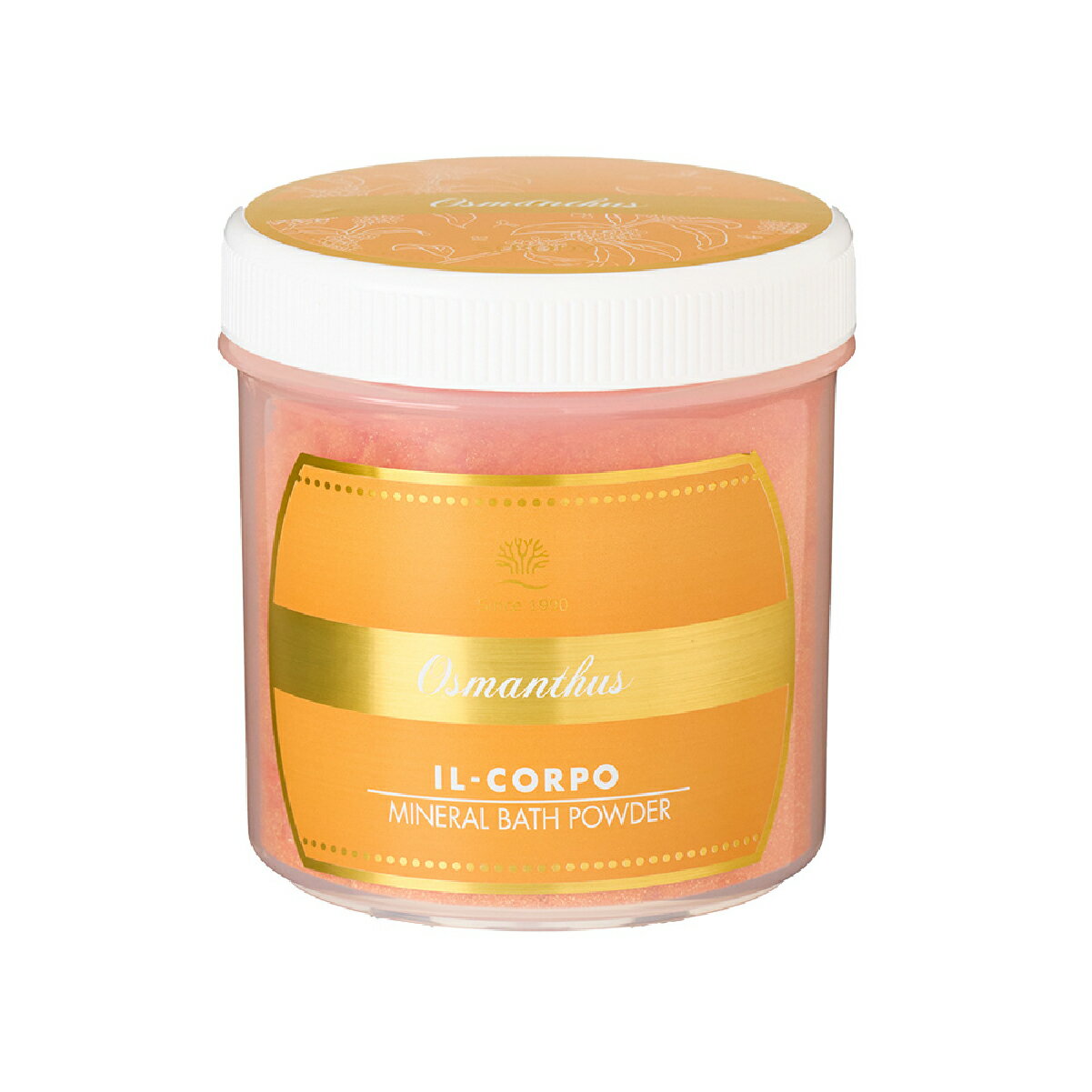 【ふるさと納税】イルコルポ ミネラルバスパウダーオスマンサス 600g 30回分 入浴剤 バスパウダー 金木犀 美肌 保湿 整肌 アロマ ミネラル 雪塩 海藻エキス スクワラン パパイン お風呂 バス用品 KDD011