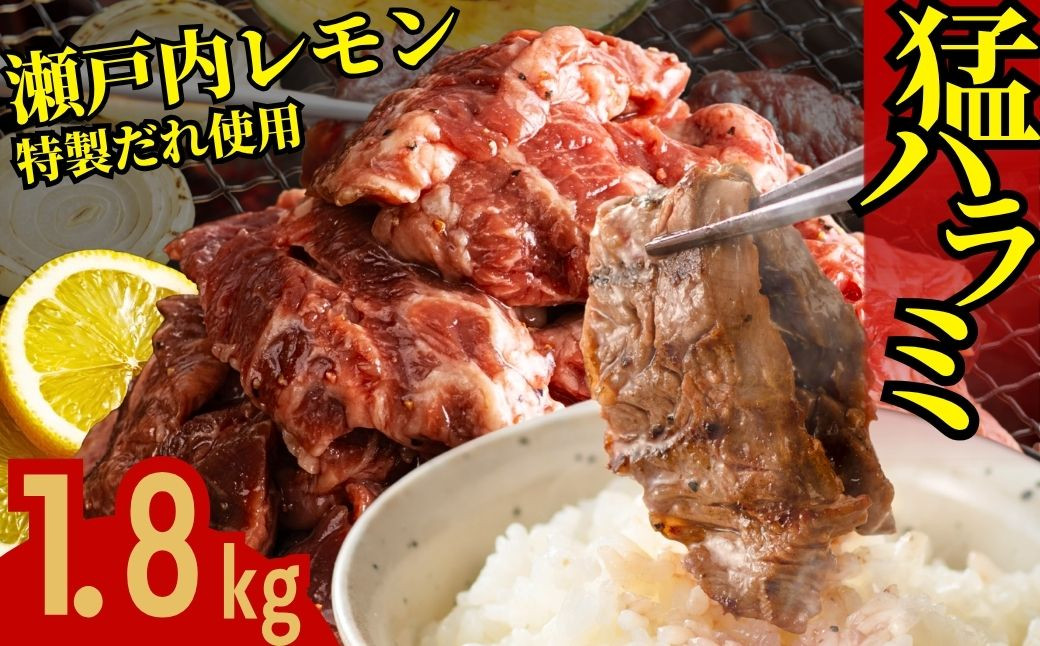 
            牛ハラミ 1.8kg(300g×6パック)  尾野精肉店の牛ハラミ瀬戸内レモン塩だれ ｜ 肉 訳あり 小分け 真空パック 冷凍 牛肉 ハラミ 瀬戸内 レモン 塩ダレ 広島県 竹原市　※離島への配送不可
          