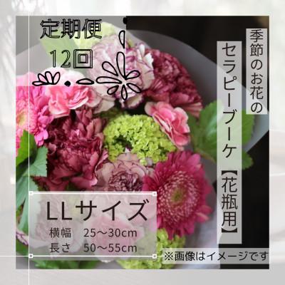 ふるさと納税 筑西市 【毎月定期便】癒しのフラワーセラピーブーケ【花瓶用】/LLサイズ全12回
