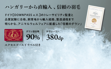 【富士新幸謹製】羽毛布団 本掛け シングル［セレニティ・ピンク系］ ハンガリーホワイトダック ダウン90％ ※着日指定不可 DSI021