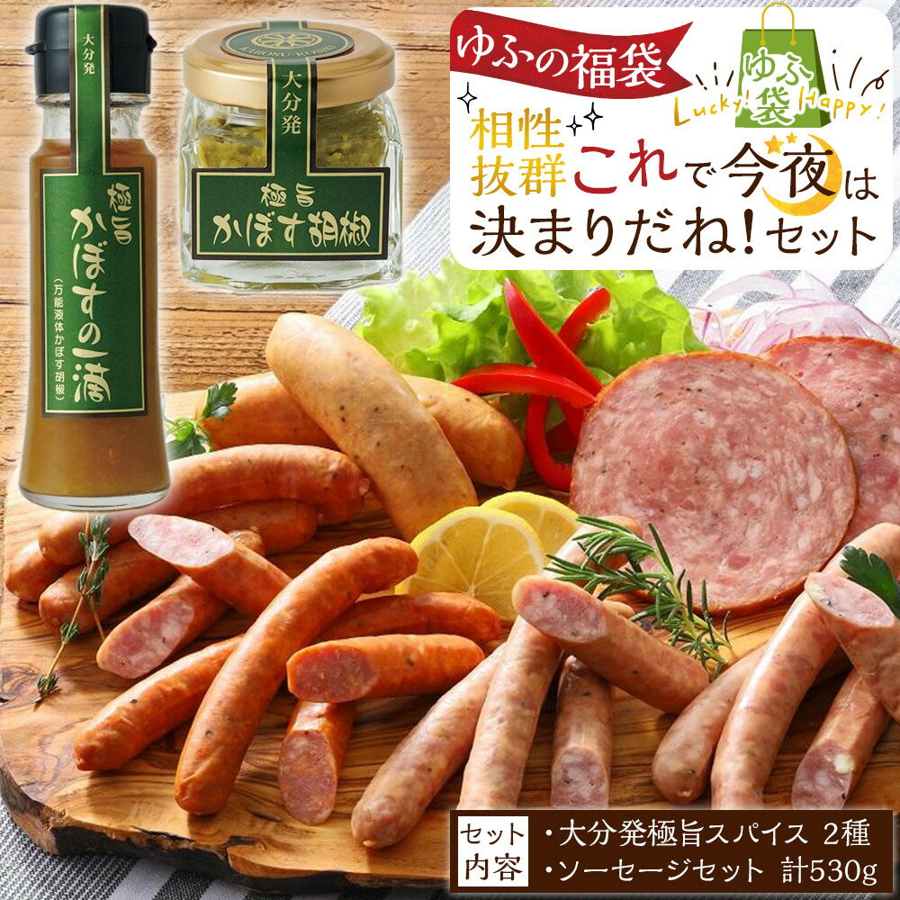 【ふるさと納税】【ゆふの福袋】＜ゆふぶくろ＞相性抜群！これで今夜は決まりだね！セット | 小分け あらびウインナー ウインナー 詰め合わせ セット 加工品 おつまみ お取り寄せグルメ お取り寄せ グルメ 湯布院 由布院 ゆふいん