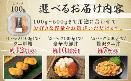 【ふるなび限定】北海道登別近海産エゾバフンウニ（冷凍パック）100g 　　 　　　　　　　　　　　　　　　　　　　　　　　　　　　　　　　　　　　　　　【ウニ ｳﾆ うに 雲丹 ｴｿﾞﾊﾞﾌﾝｳﾆ エ