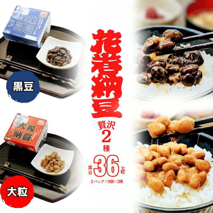 【ふるさと納税】花巻納豆　黒豆・大粒セット （2パック×9個×2種類）大内商店 納豆 花巻市 岩手県
