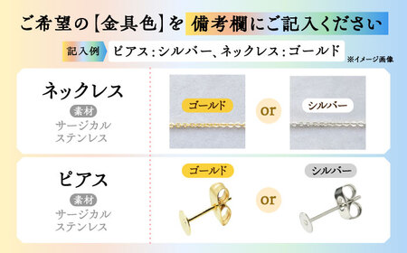 【金具のカラーが選べる】 海洋プラスチックから生まれた ピアス ＆ ネックレス sobolon いびつちゃん 漁網レインボー[TFC037]