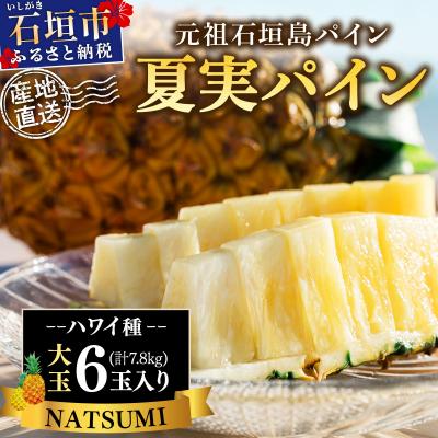 ふるさと納税 石垣市 【先行予約】夏実パイン(ハワイ種)大玉6個 計7.8kg《2026年7月下旬発送》