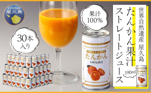 
                  屋久島たんかんジュース 190ml×30本＜屋久島の恵み／果汁100% ストレートジュース＞
                