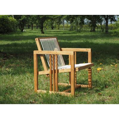 ふるさと納税 川越市 【UMEBACHI FURNITURE】 胡桃のロープチェア 　国産クルミ材 【申込後生産】