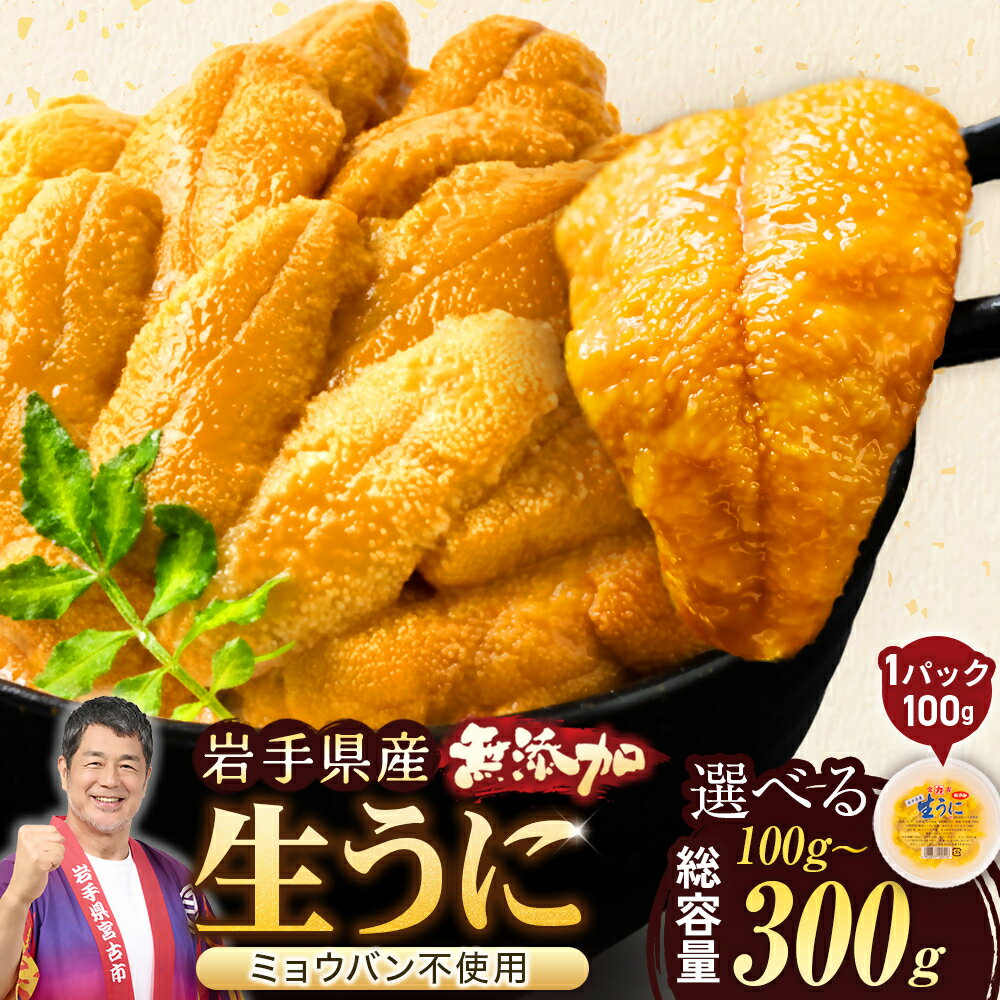 【ふるさと納税】天然生うに100g×1パック岩手県産　ミョウバン不使用【配送不可地域：離島・沖縄県・九州】【1625389】