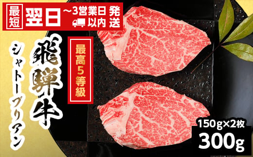 【最短発送】 飛騨牛 最高5等級 シャトーブリアンステーキ 300g 150g×2枚 岐阜県産 黒毛和牛 5等級 シャトーブリアン ステーキ 赤身 柔らかい 希少部位 牛肉 牛 国産 お取り寄せ ごちそう 自宅用 和牛 最短発送 養老ミート