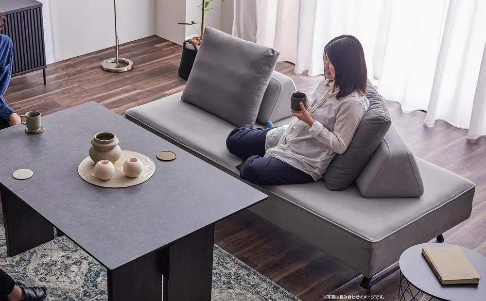 【本体取替カバー(同色)セット】 リバティ2 ソファ 200cm 3人掛け ライトグレー【モーブル】【大川家具】