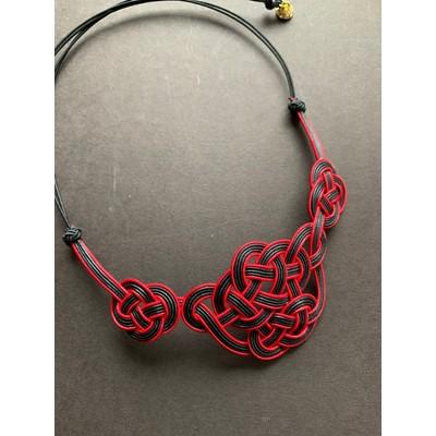 ふるさと納税 野々市市 水引　結ネックレス(red)マグネット式