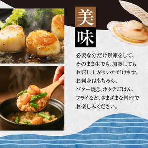 訳あり 北海道 噴火湾産 ホタテ 貝柱 250g × 3袋 内浦湾 噴火湾 新鮮 一粒ずつ 急速冷凍 とても甘い 旨み 生 刺身 バター焼き ほたてごはん フライ 海の味覚 海鮮 魚介 貝 海産物 お