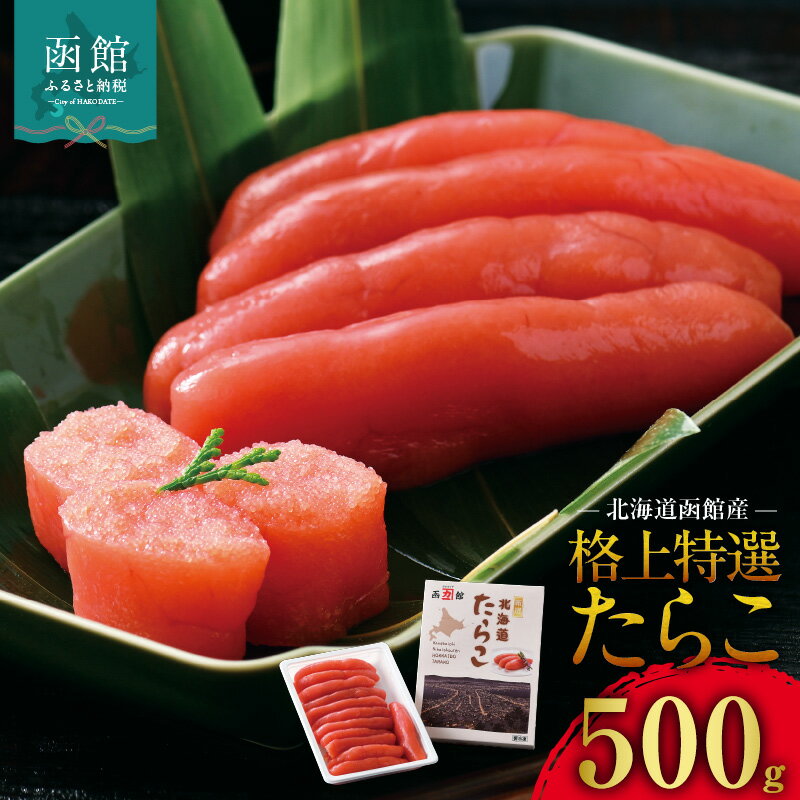 【ふるさと納税】北海道函館産 格上特選たらこ 500g たらこ つぶ ふるさと 海鮮 グルメ 食べ物 ご飯のお供 おかず ギフト 贈り物 贈答 プレゼント お裾分け 家庭用 函館 おすすめ 特産 特産品 北海道 函館市 送料無料