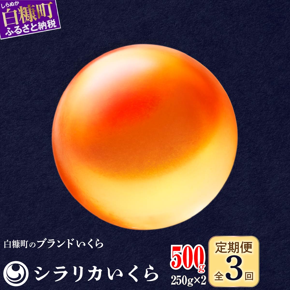 【ふるさと納税】 年3回お届け定期便 シラリカいくら【500g(250g×2)】 ふるさと納税 いくら お好みに味付けができます 味付けなし 北海道海鮮紀行 生いくら 北海道産 国産 イクラ 鮭いくら 鮭イクラ 鮭 秋鮭 完熟卵 魚卵 魚介 小分け 海鮮 人気 いくらの町 北海道 白糠町