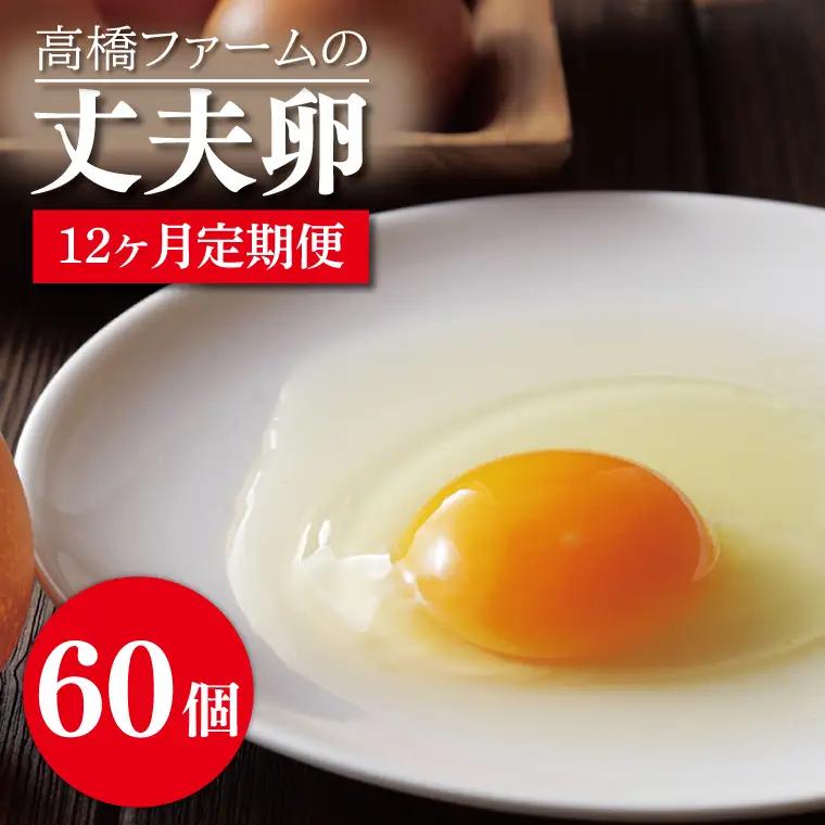 平飼いたまご 定期便 60個 年12回 高橋ファームの丈夫卵 もみじ AQ019