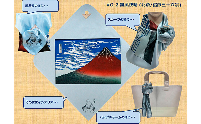 結ばない 風呂敷 おつつみ OTUTUMI 70cm ふろしき おしゃれ かわいい 葛飾北斎 富嶽三十六景 民芸品 工芸品 お土産 土産 日本土産 ファッション小物 雑貨 小物雑貨 東京 東京都 墨田区